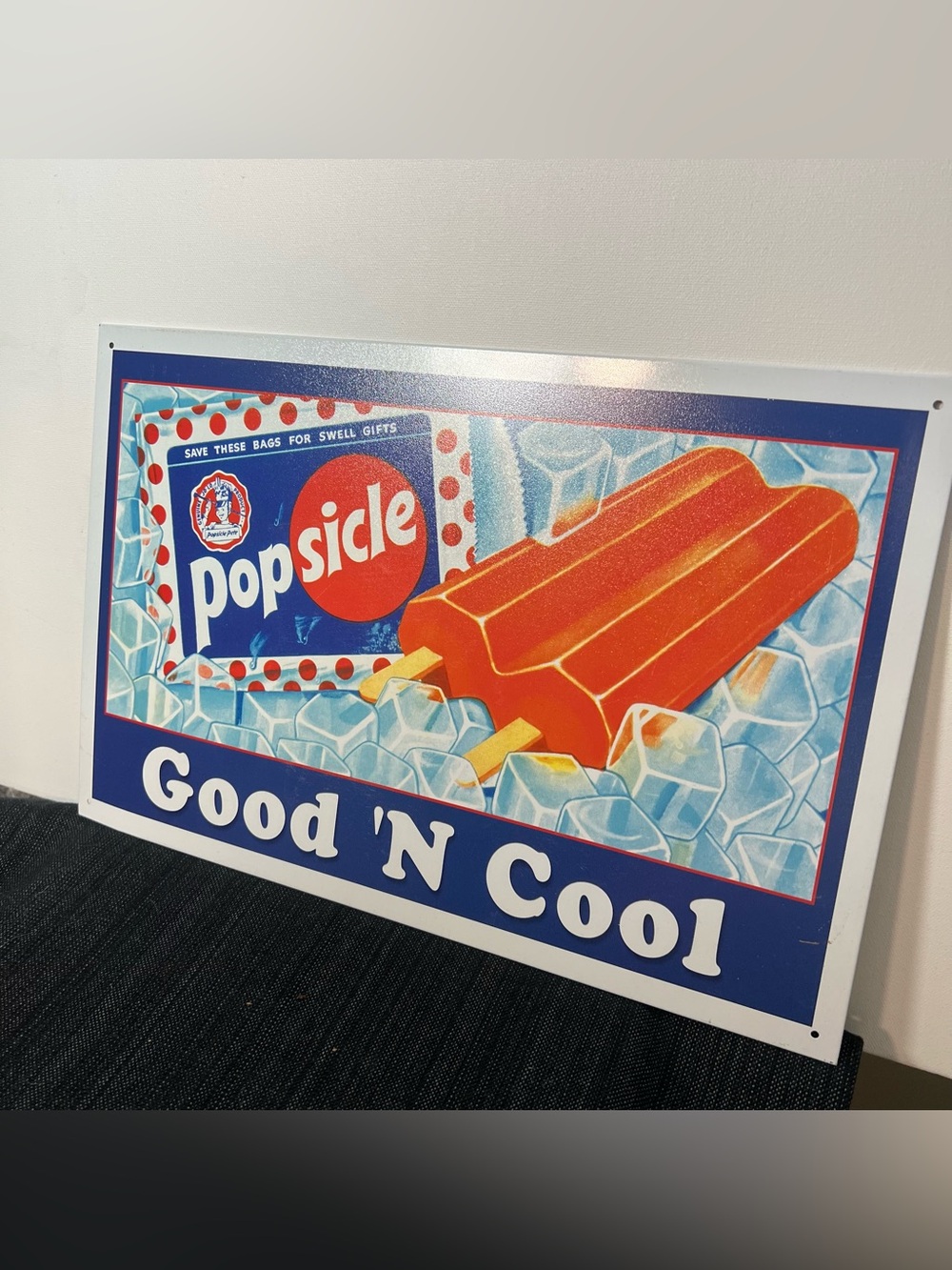 Vintage Popsicle 'Good 'N Cool' Retro Red Orange Ice Pop Reproduction Tin
